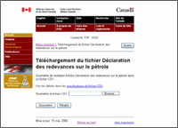 Téléchargement du fichier de la Déclaration des redevances sur le pétrole